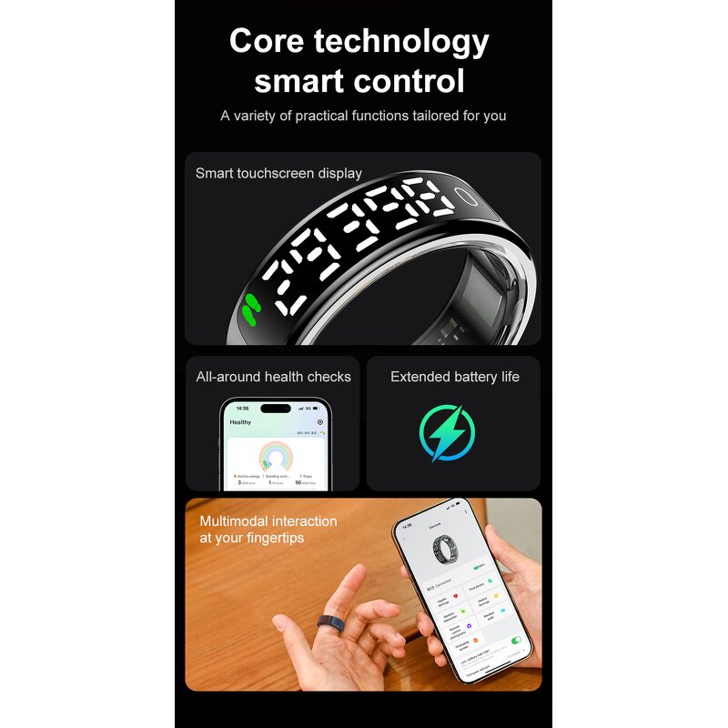 Smart Ring - Manufacturer - Fitness Heart Rate Sleep Activity Tracking Long Battery Life