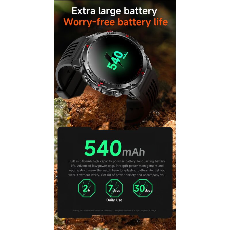 GPS Smart Watch - Manufacturer - Outdoor Satellite Positioning AMOLED Waterproof Silicone