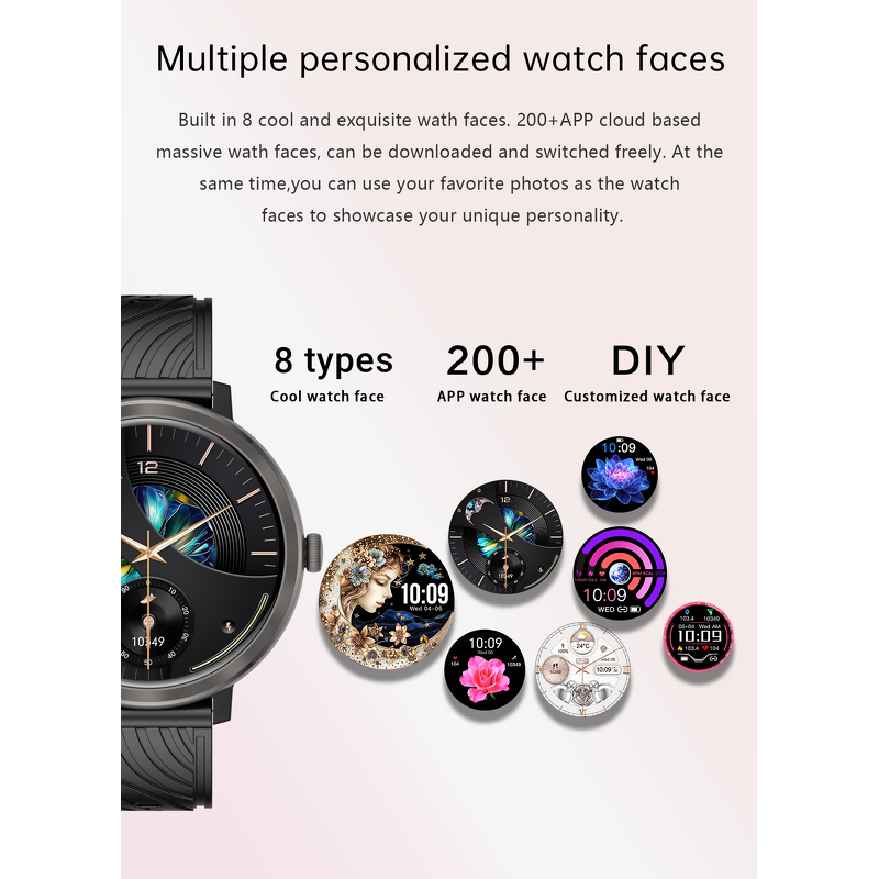 Smartwatch - Manufacturer - 2026 Women Pink AMOLED BT Call Heart Rate Fitness Aluminum