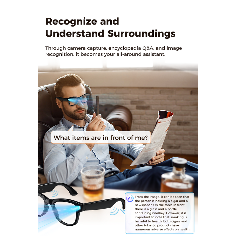 AI Smart Glasses - Manufacturer - 2026 ChatGPT Camera Video Music Call Real-time Translation