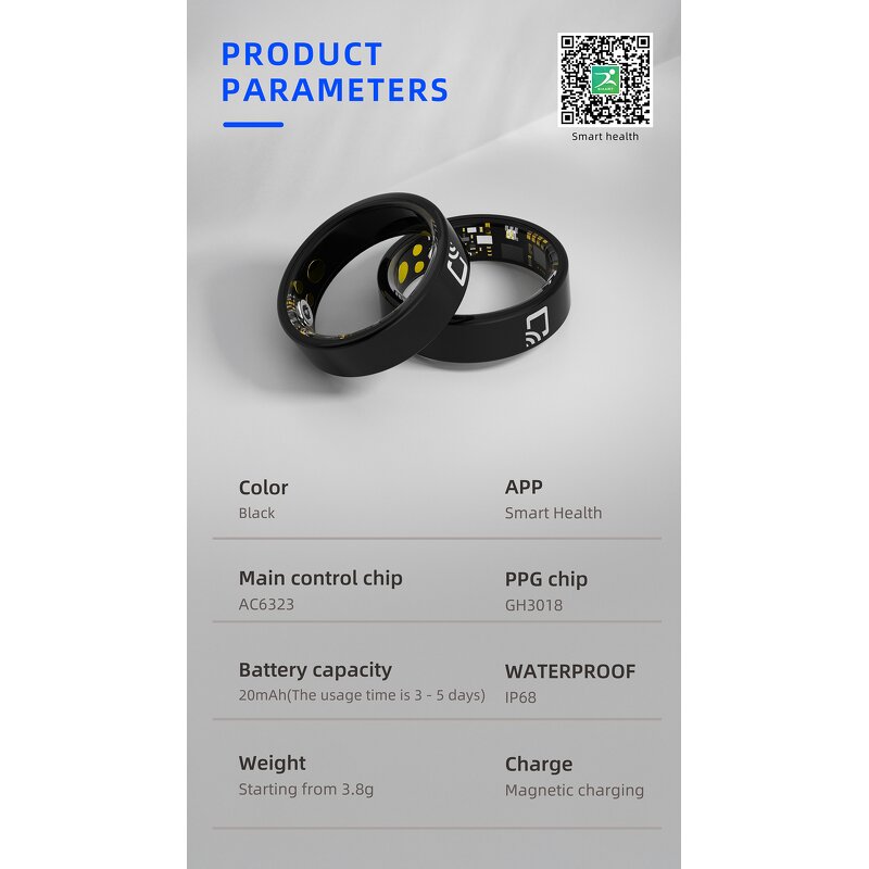 Smart Ring - Manufacturer - NFC Health Sleep Tracking Wellness Activity Logs Wearable