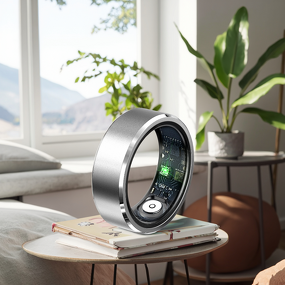 2026 New R05 Steel Health Smart Ring Fitness Tracker Heart Rate Blood Oxygen Monitoring 5ATM Waterproof 5-10 Days Battery