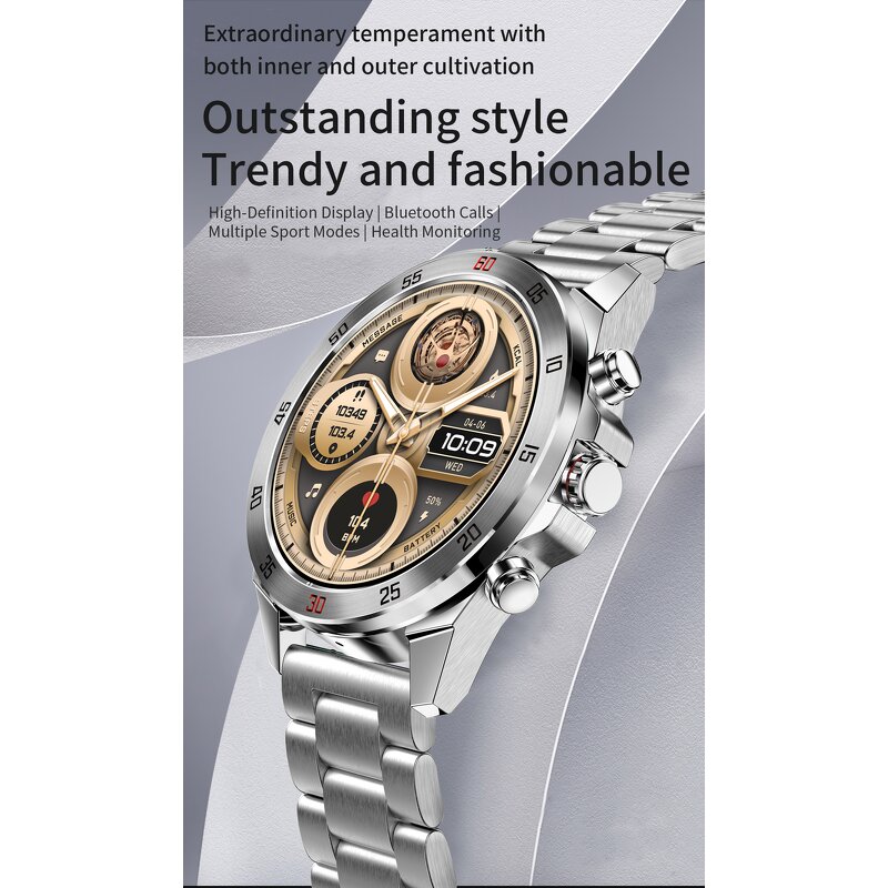 Smart Watch - Manufacturer - VISIOVOY AMOLED Men Calling Steel IP68 5-10 Days Battery