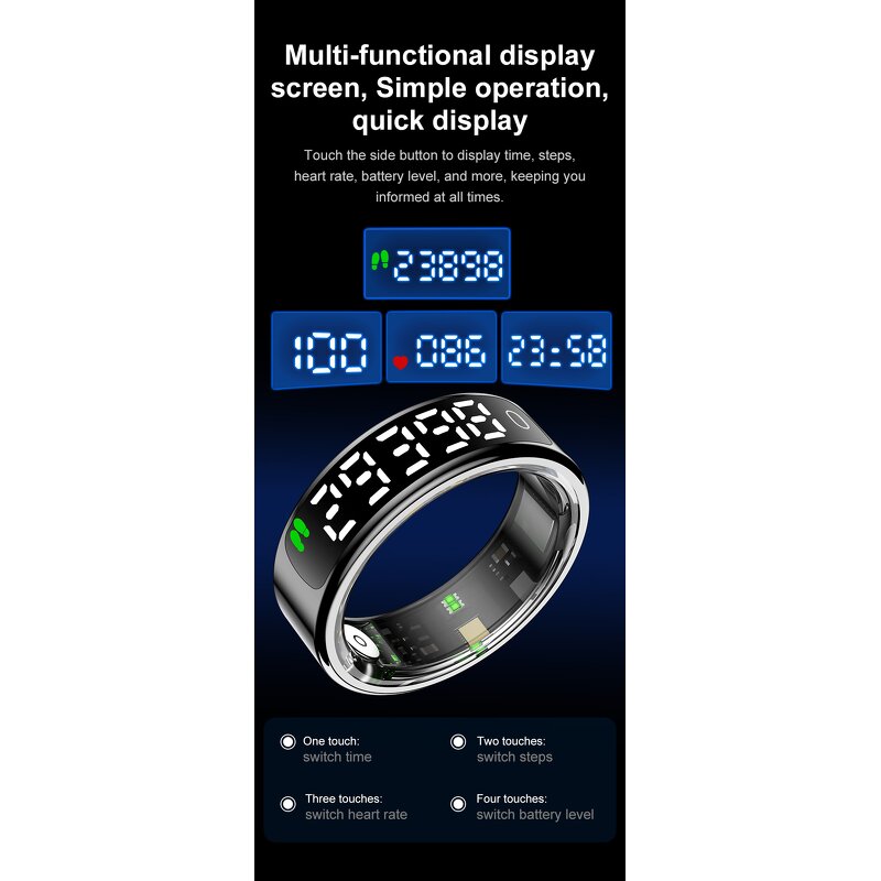 Smart Ring - Manufacturer - Fitness Heart Rate Sleep Activity Tracking Long Battery Life