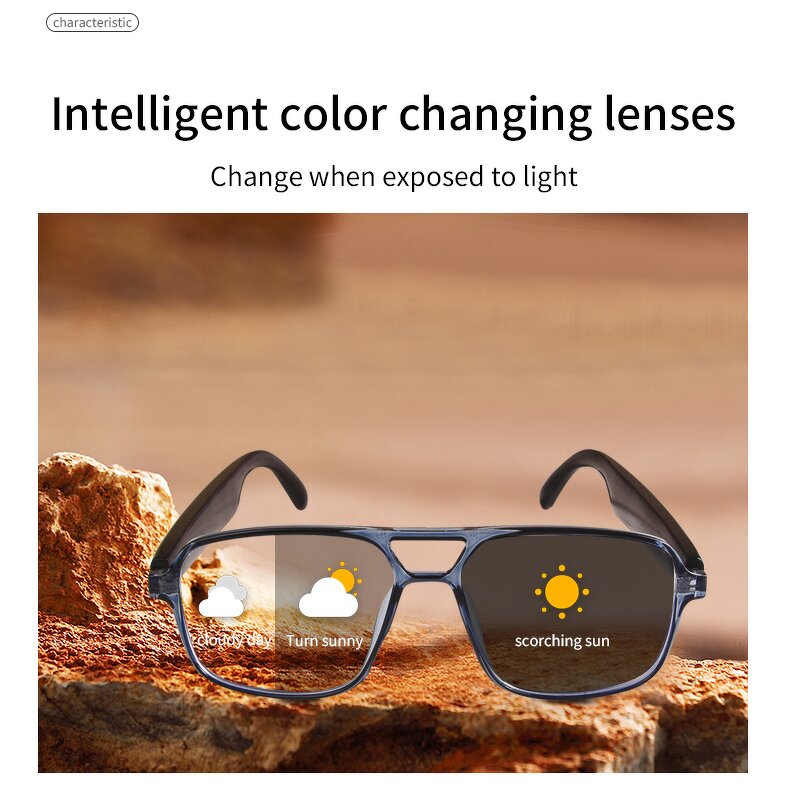 Smart Glasses - Manufacturer - Sun Bluetooth Multi-language AI Translation Cycling Protection