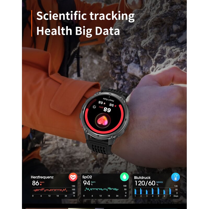 Smartwatch - Manufacturer - Compass 1100mAh 3ATM IPS Answer Call Outdoor Men Women