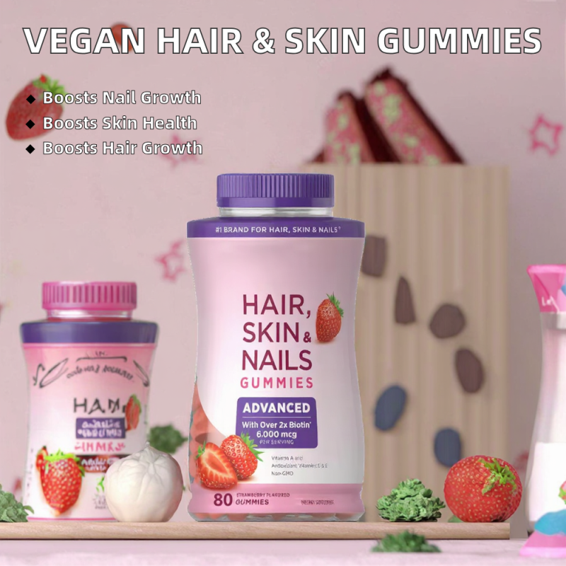 Biotin Collagen Gummies Factory - OEM Vegan Hair & Nail Supplement