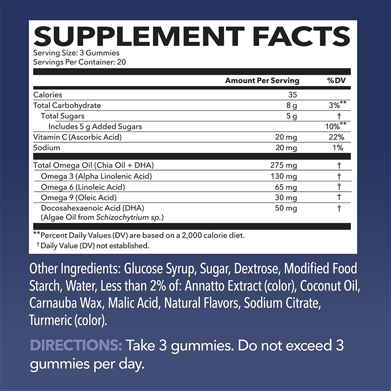 Adult Omega 3 DHA Gummies Manufacturer - OEM Custom Vegan Vitamin Supplement