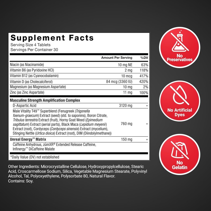 Men's Test Booster Tablets Factory - OEM Vitamin Supplement for Energy