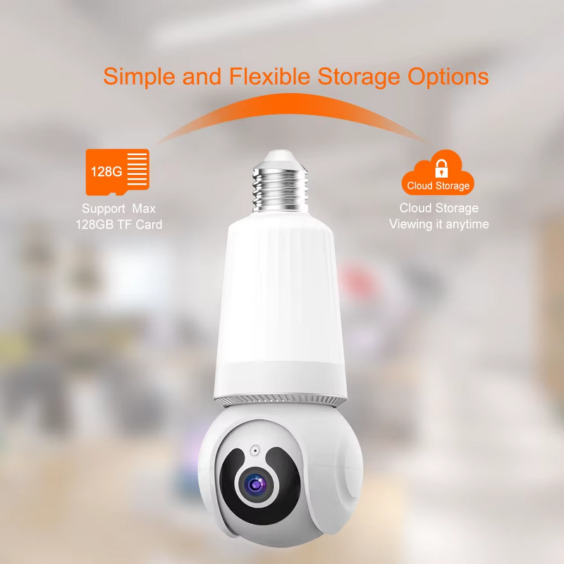 Smart Camera - Manufacturer - 3MP E27 V380pro AI Human Detection 360 LED Memory Card