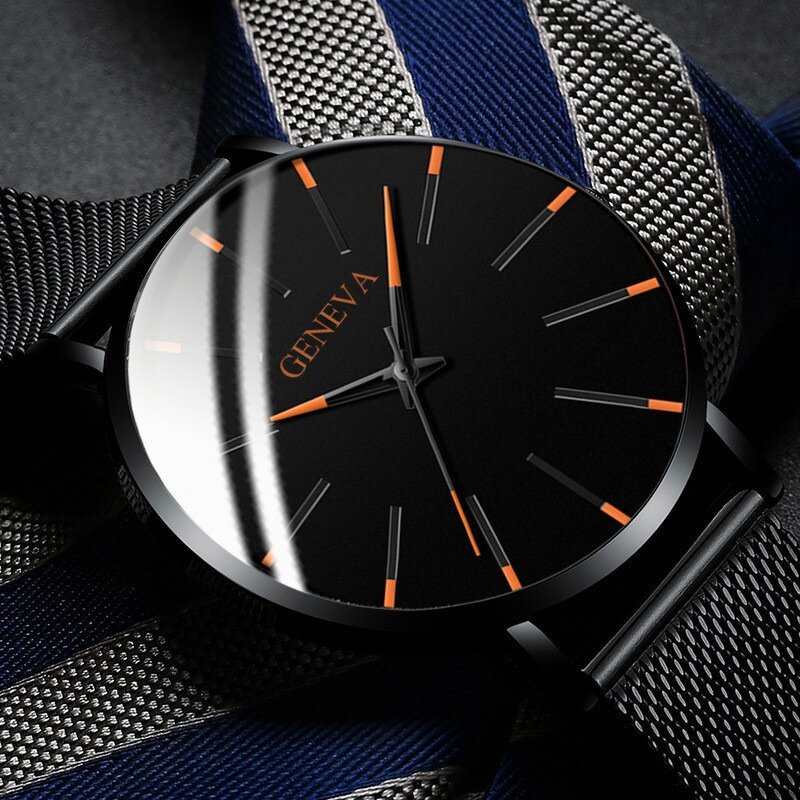 Quartz Watch - Manufacturer - Men Minimalist 40mm Stainless Steel Mesh Belt Crystal