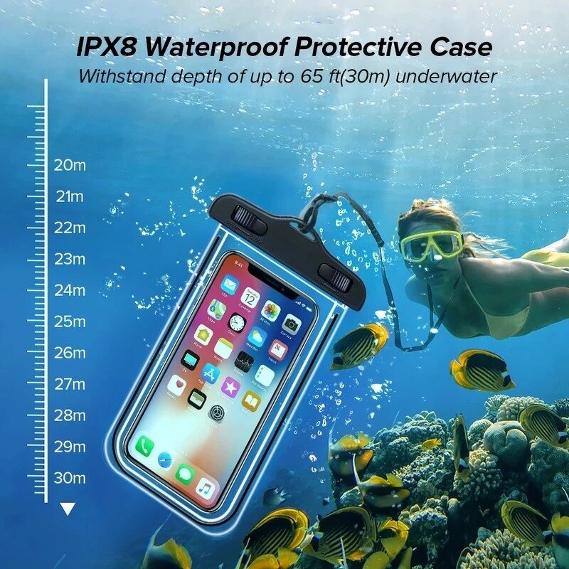 Waterproof Phone Pouch - Manufacturer - 6 Inch Diving Drifting Beach Underwater Mobile