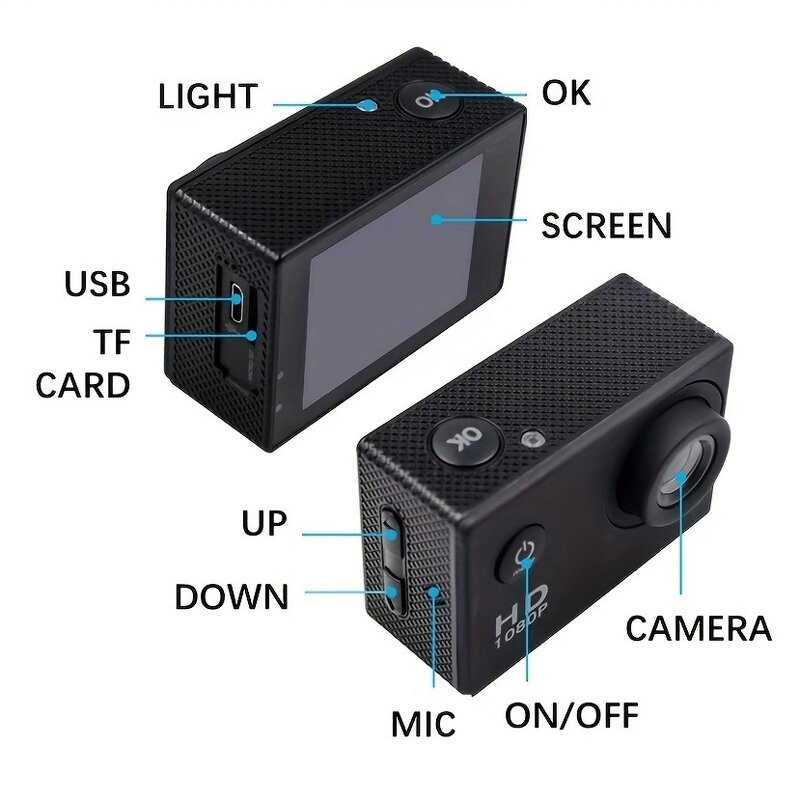 Action Camera - Manufacturer - Ultra HD 4K/30fps WiFi 170D Underwater Helmet Sport Cam