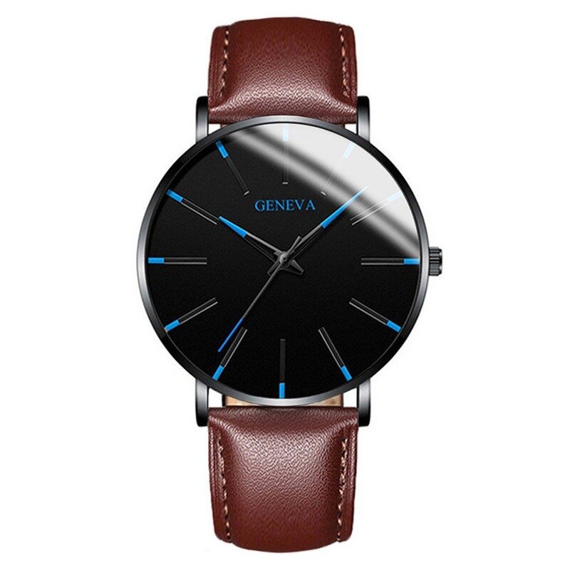 Quartz Watch - Manufacturer - Men Ultra-Thin 40mm Business Leather Crystal Buckle