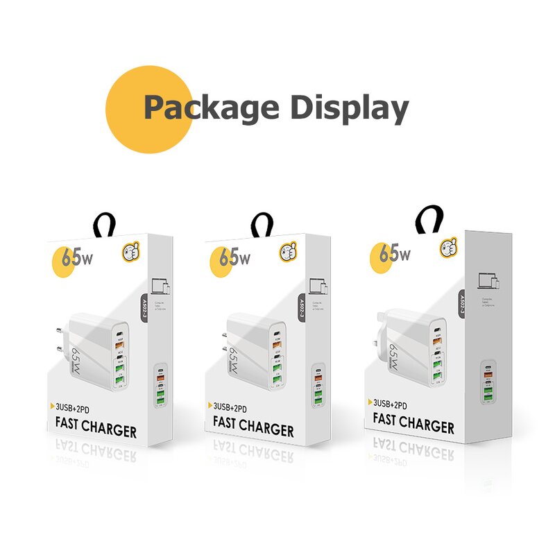 PD Charger - Manufacturer - 65W 3.1 Portable Travel US UK EU Adapters iPhone Fast
