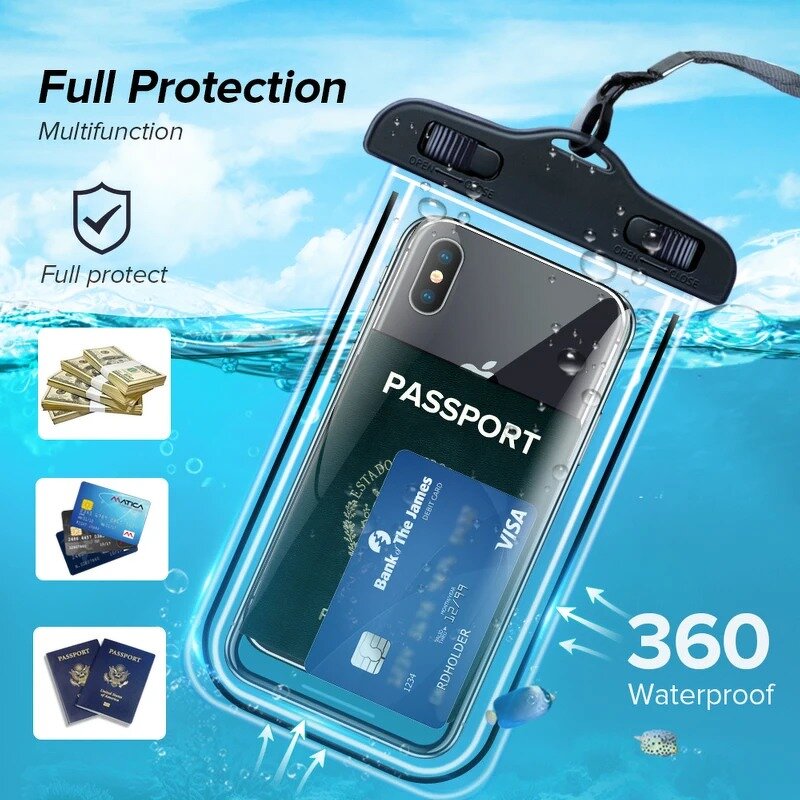 Waterproof Phone Pouch - Manufacturer - 6 Inch Beach Swimming Underwater Mobile Dry Bag