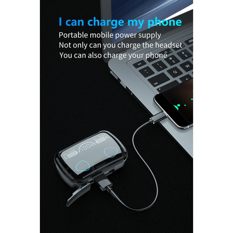 Wireless Earbuds - Manufacturer - M10 In-Ear Sports Noise Cancelling LED Power Bank