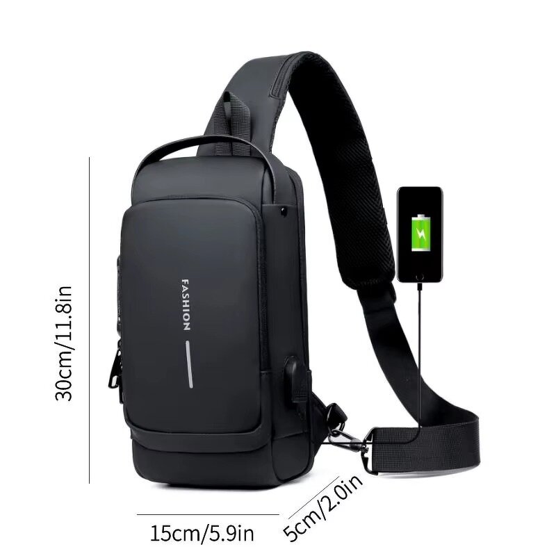Men's Chest Bag - Manufacturer - Korean PU Waterproof Crossbody Casual Sports iPhone