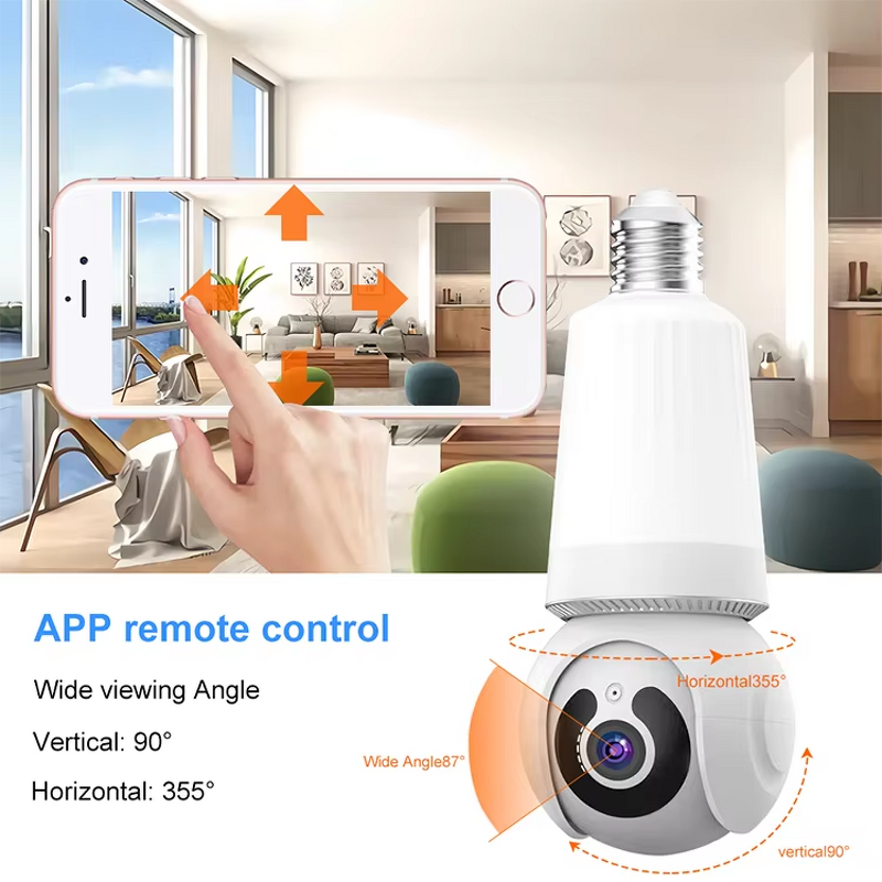 Smart Camera - Manufacturer - 3MP E27 V380pro AI Human Detection 360 LED Memory Card
