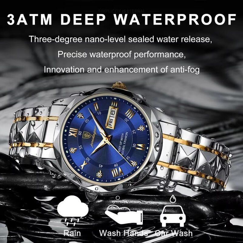 Diver Watch - Manufacturer - 615 Luxury Men Business Waterproof Luminous Date Week Quartz