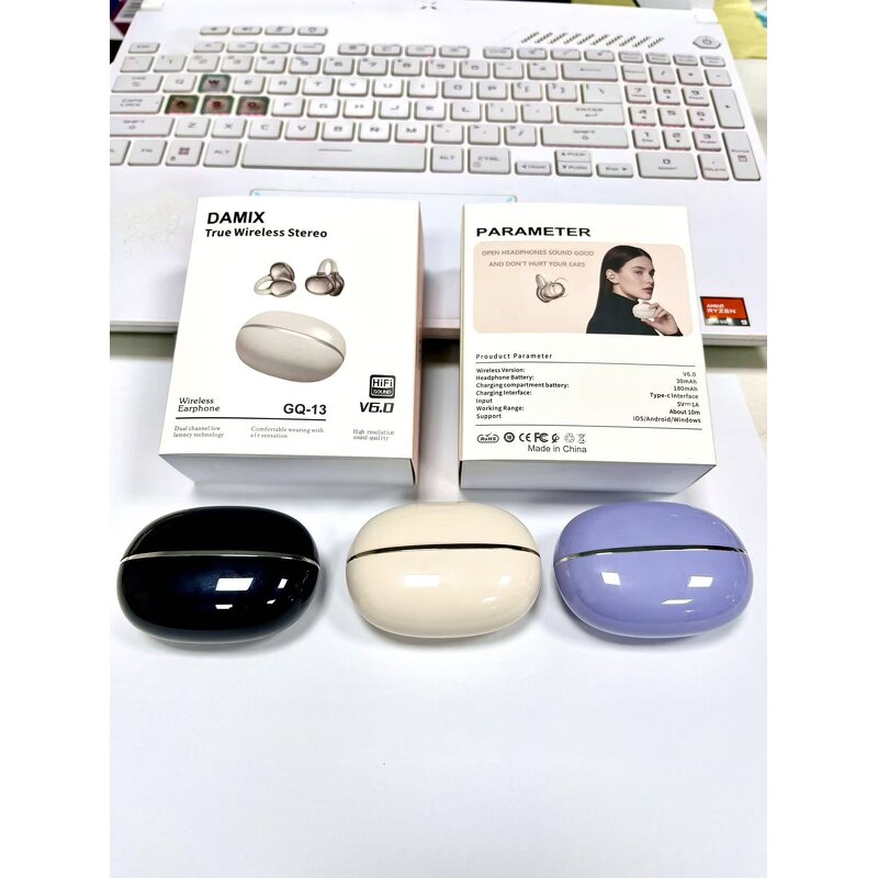 Ear Clip Earbuds - Manufacturer - GQ13 BT5.4 Hi-Fi Gaming Low Latency JL IPX4 LED Touch