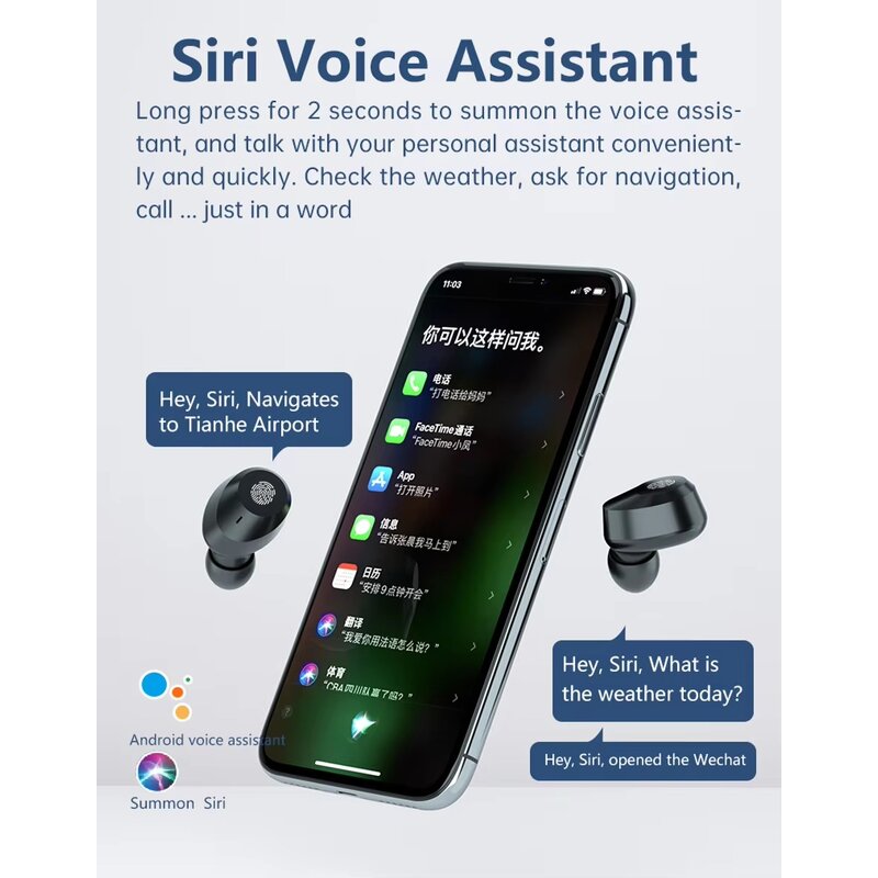 TWS Earphones - Manufacturer - M5 LED Display Wireless Charging IPX7 Digital Indicator