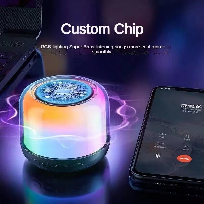 RGB Speaker - Manufacturer - S100 Colorful LED Mini Wireless Outdoor TF Subwoofer Party