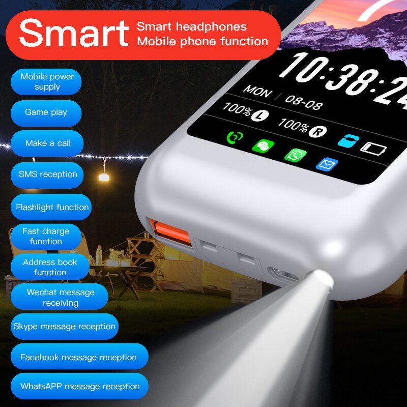 Wireless Headphones - Manufacturer - SE-TWO 5000mAh Powerbank IPX7 Low Delay LED Flashlight