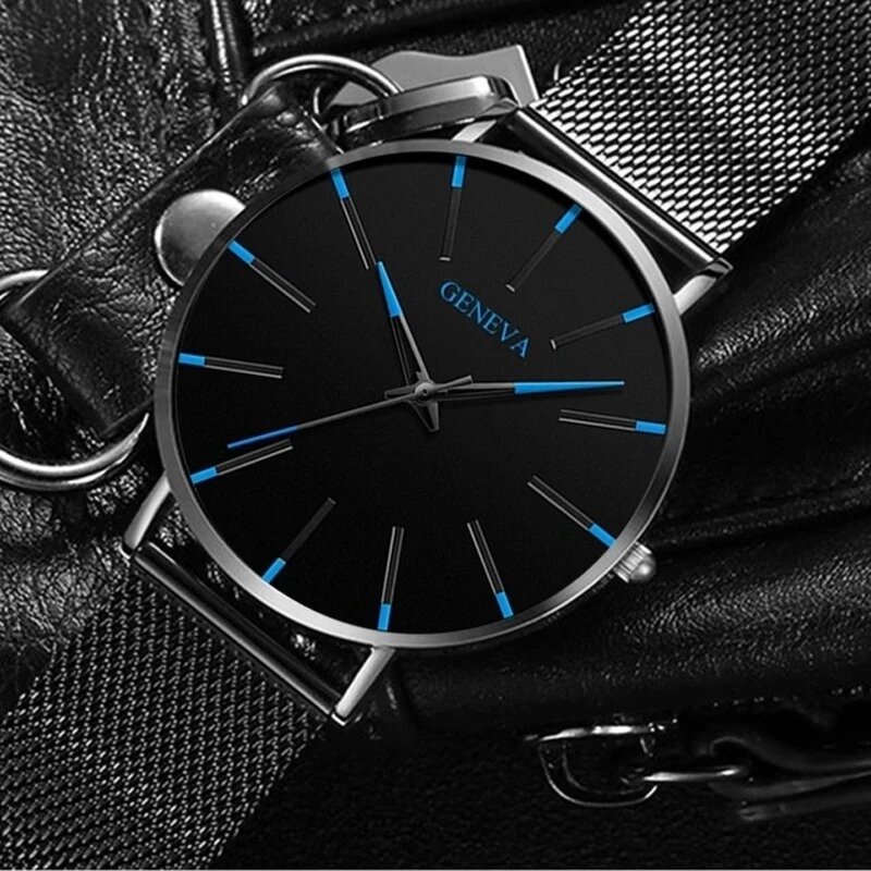 Quartz Watch - Manufacturer - Men Minimalist 40mm Stainless Steel Mesh Belt Crystal