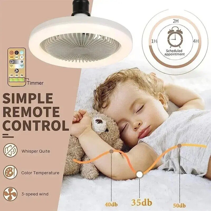 LED Fan Light - Manufacturer - Modern Remote Control Ceiling Fan Living Room Bedroom