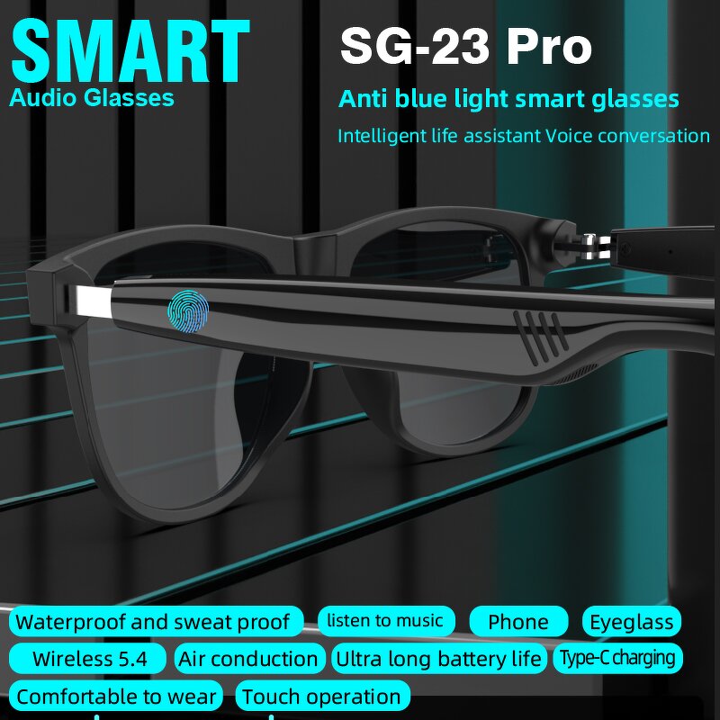 Smart Audio Glasses - Manufacturer - SG23 Pro UV Anti-Blue Noise Reduction Music Call