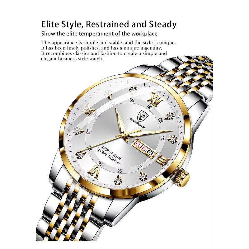 Quartz Watch - Manufacturer - 836 Men Antique 40mm 3BAR Luminous Calendar Square Alloy