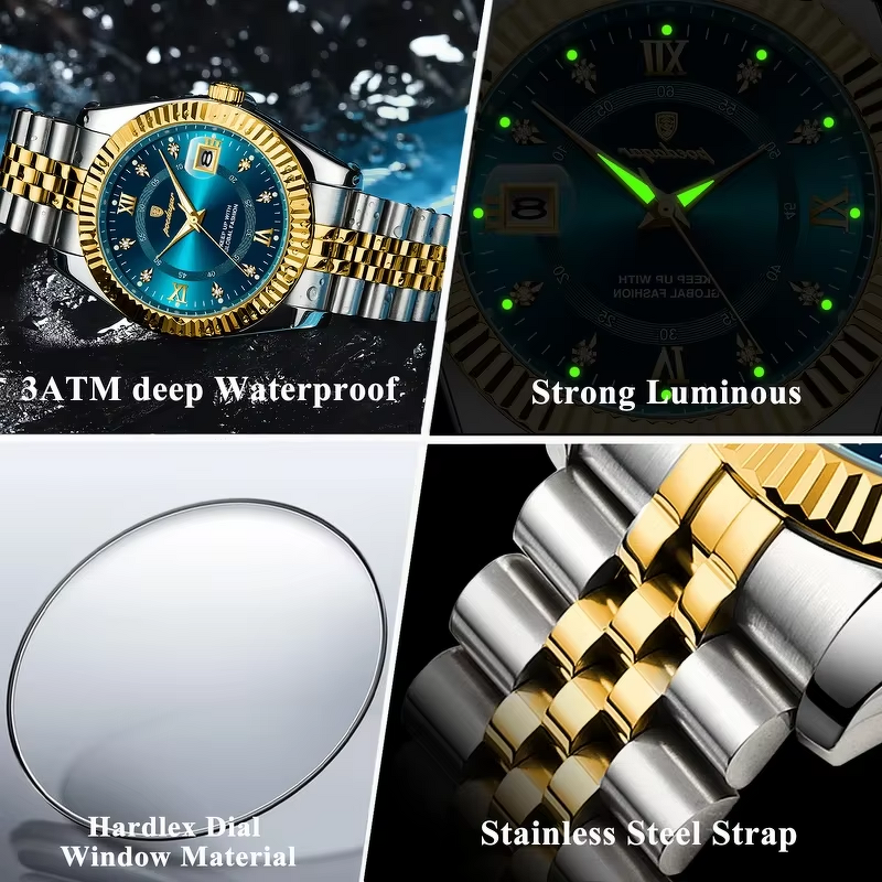 Quartz Watch - Manufacturer - 910 Men Sport Luxury 43mm Waterproof Luminous Stainless Steel