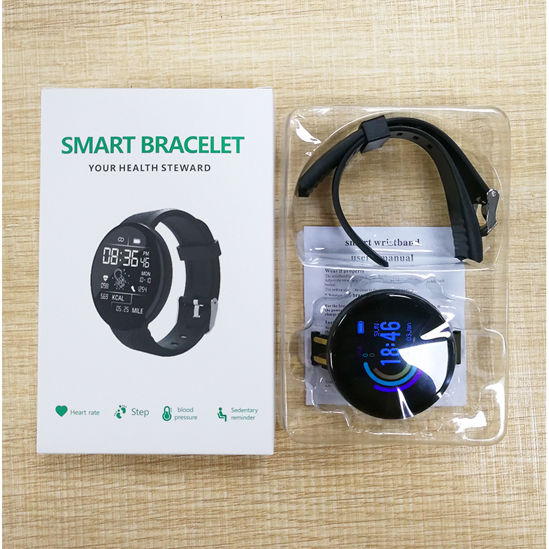 Smart Watch - Manufacturer - D18 Round Design Waterproof Fitness Tracker Android IOS