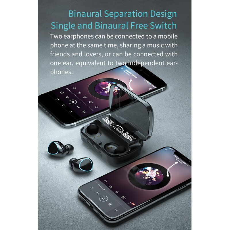 Wireless Earphones - Manufacturer - M10 Ultra-Long Battery LED Digital Display JL Chipset
