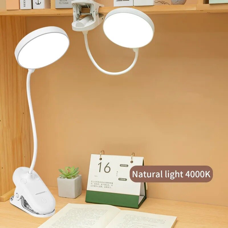 Desk Lamp - Manufacturer - USB Rechargeable Clip 3 Modes Dimming Eye Protection Reading