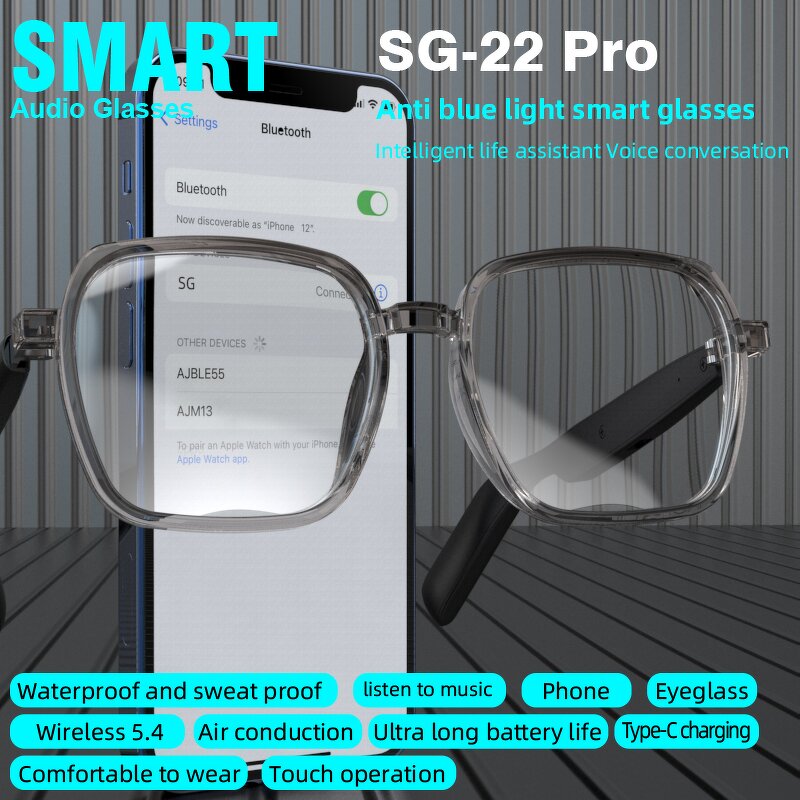 Smart Sunglasses - Manufacturer - SG22 Pro Luxury Polarized Wireless Audio Mic Plastic