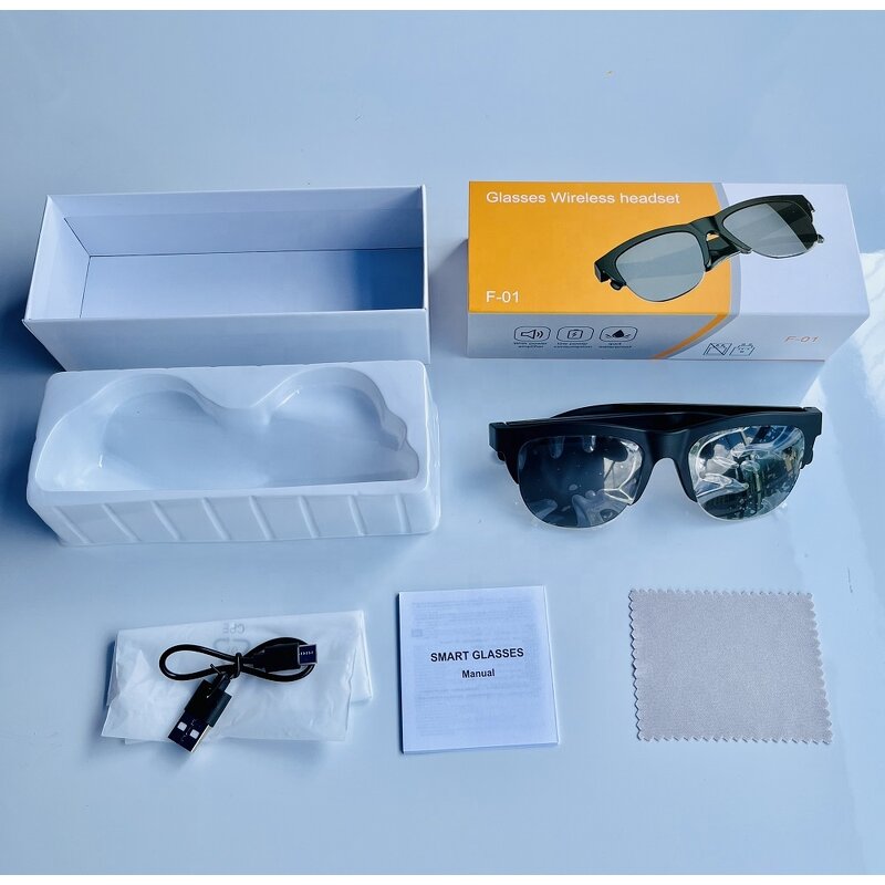 Smart Glasses - Manufacturer - F01 On-Ear LED Mic Speaker Noise Reduction Driving Cycling