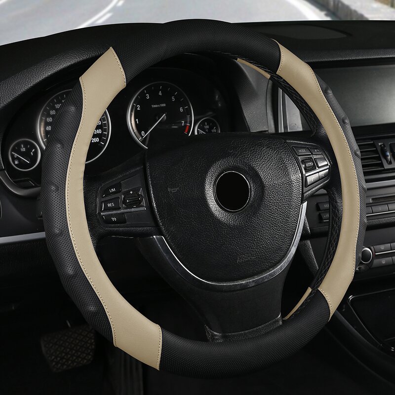 Steering Wheel Cover Manufacturer - Universal Sports Leather 38cm with Massage Points