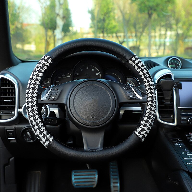 Steering Wheel Cover Manufacturer - Classic Sports Leather for Toyota Honda 38cm