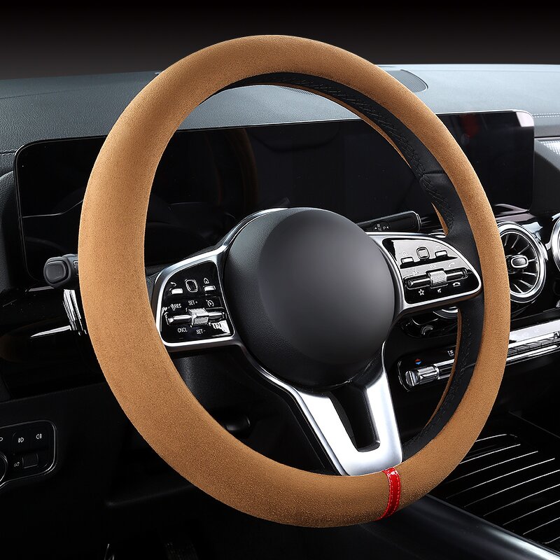 Steering Wheel Cover Manufacturer - Anti-Slip Suede Universal 38cm Shape O