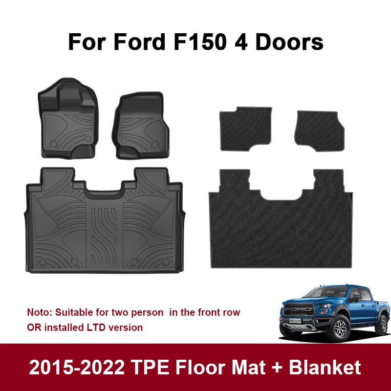 Floor Mat Manufacturer - Custom Fit TPE for 2015-2022 Ford F150 Front Row