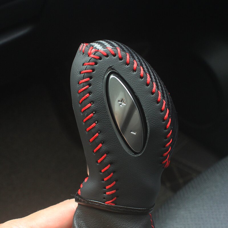 Gear Shift Knob Cover Manufacturer - Cowhide Carbon Fiber for Buick Verano Hand-sewn