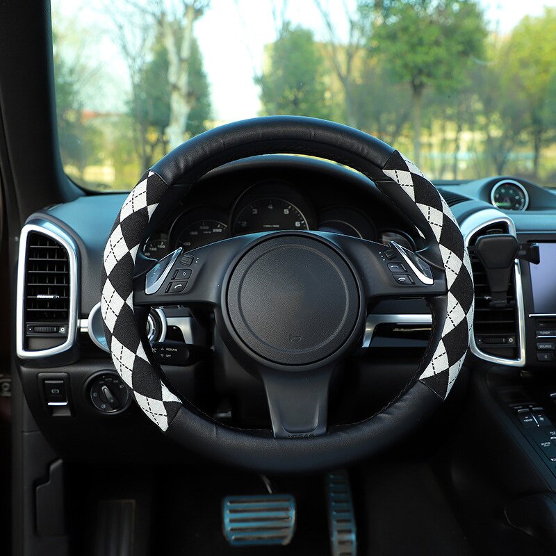 Steering Wheel Cover Manufacturer - Classic Sports Leather for Toyota Honda 38cm