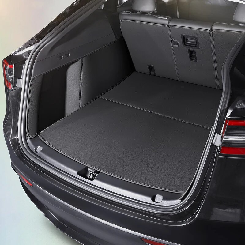 Trunk Mat Manufacturer - Custom Fit for Tesla Model Y Genuine Leather Cargo