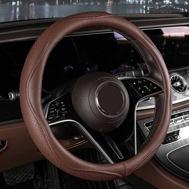 Steering Wheel Cover Manufacturer - Sports Anti-Slip Leather for BMW Toyota 38cm
