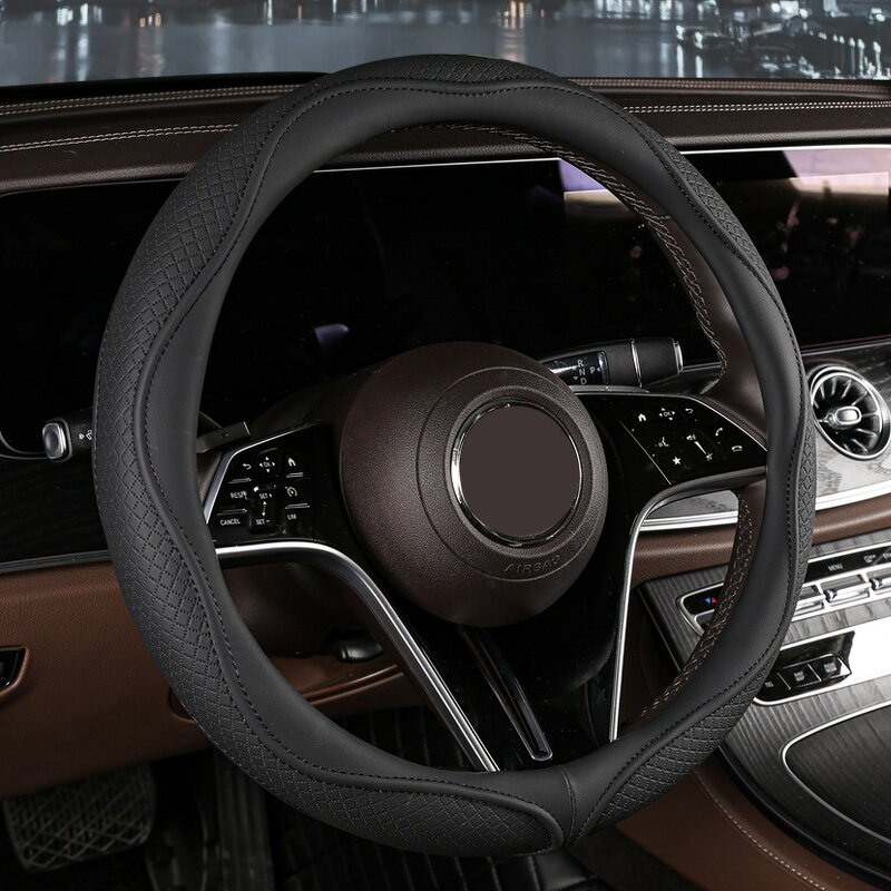 Steering Wheel Cover Manufacturer - Sports Anti-Slip Leather for BMW Toyota 38cm