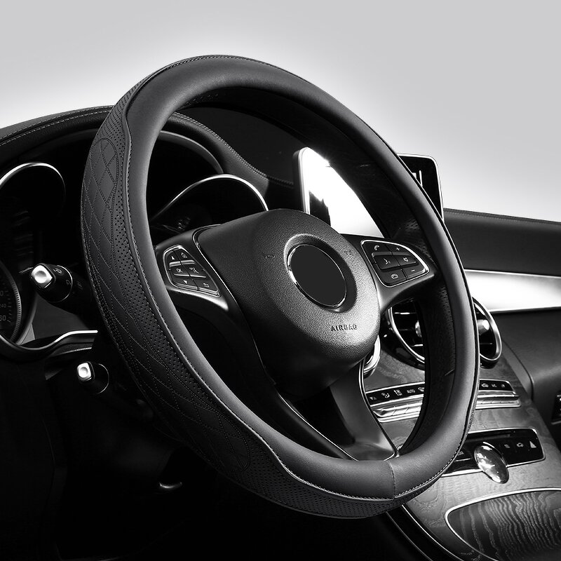 Steering Wheel Cover Manufacturer - Anti-Slip Leather Universal 38cm Shape O