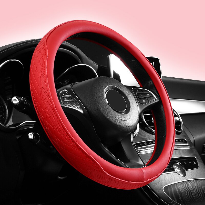 Steering Wheel Cover Manufacturer - Anti-Slip Leather Universal 38cm Shape O