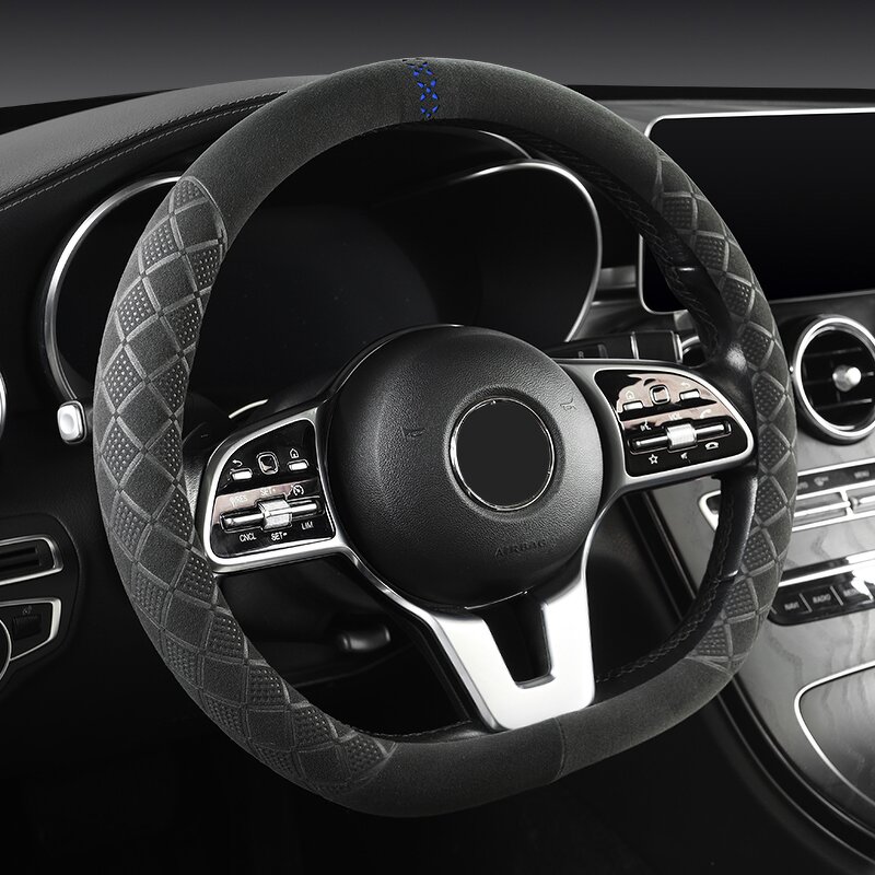 Steering Wheel Cover Manufacturer - Sports Style Soft Suede Handcrafted Sewing